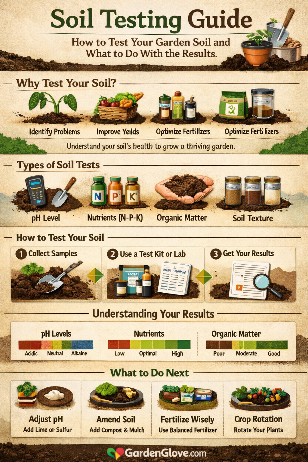 GardenGlove.com soil testing guide diagram