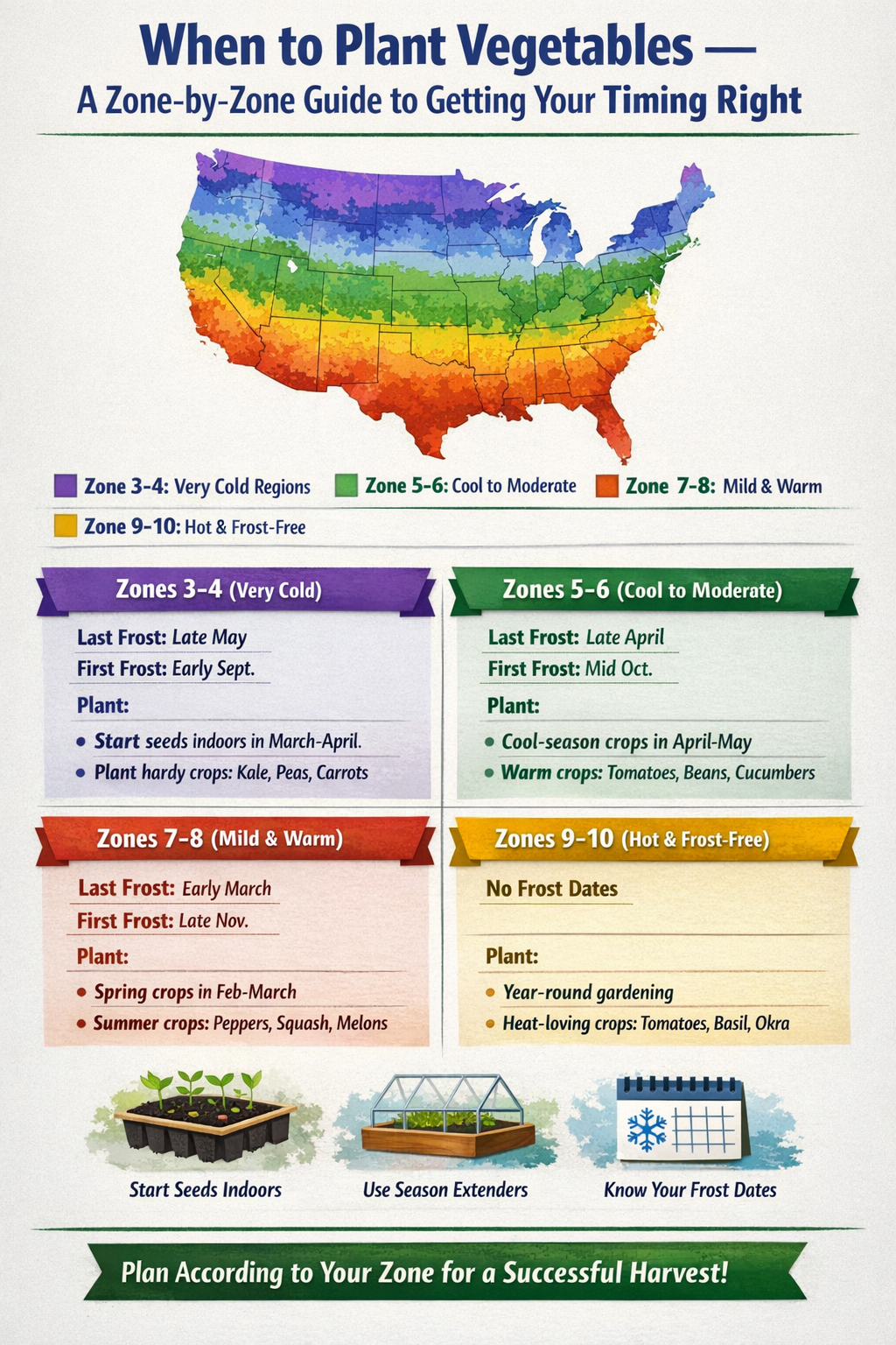 GardenGlove.com when to plant vegetables diagram