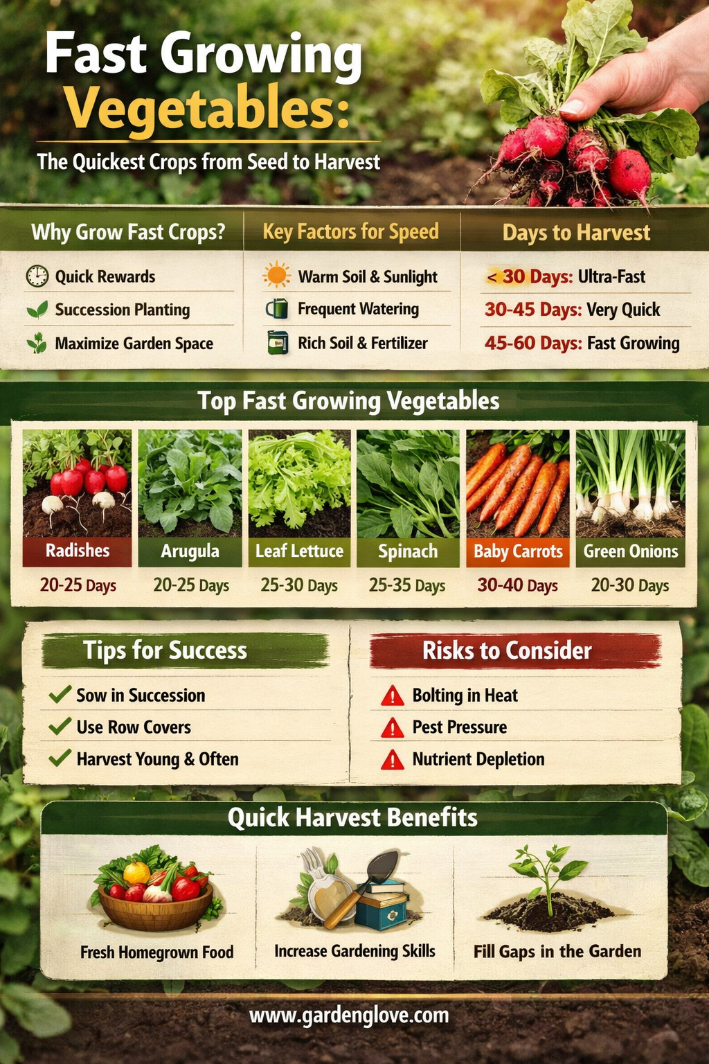 GardenGlove.com fast growing vegetables diagram