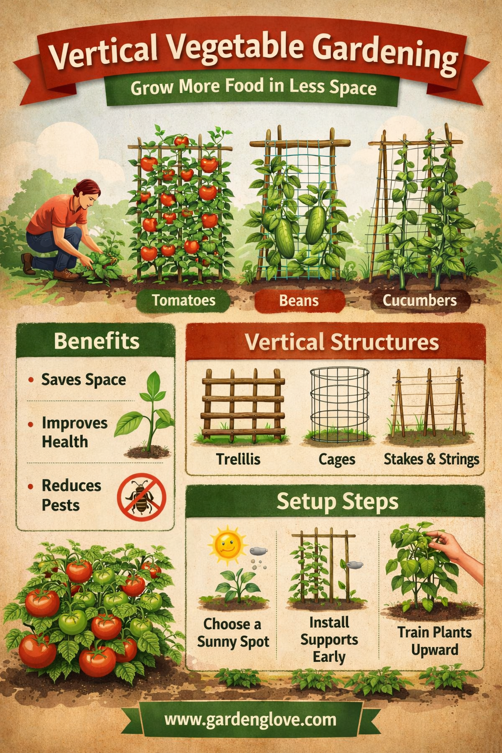 GardenGlove.com Vertical Vegetable Gardening