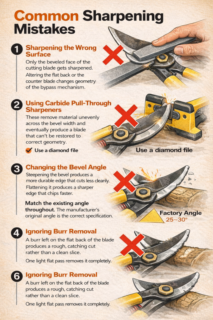 Sharpening Mistakes When Sharpening Gardening Tools
