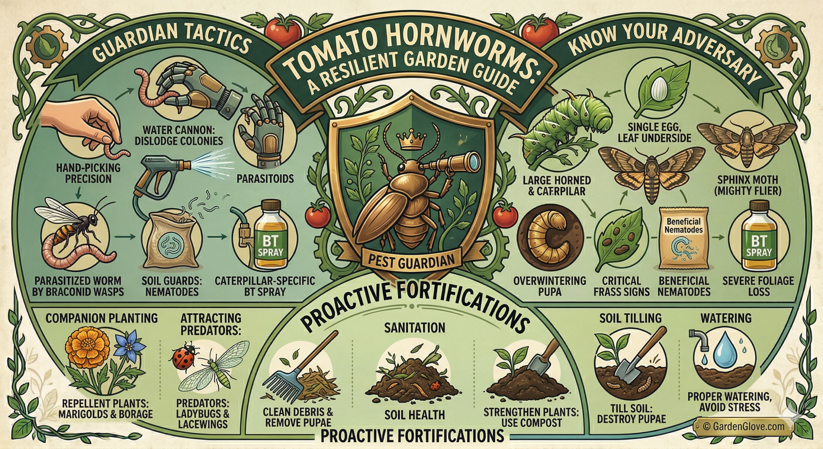 GardenGlove.com tomato hornworms, a resilient garden guide