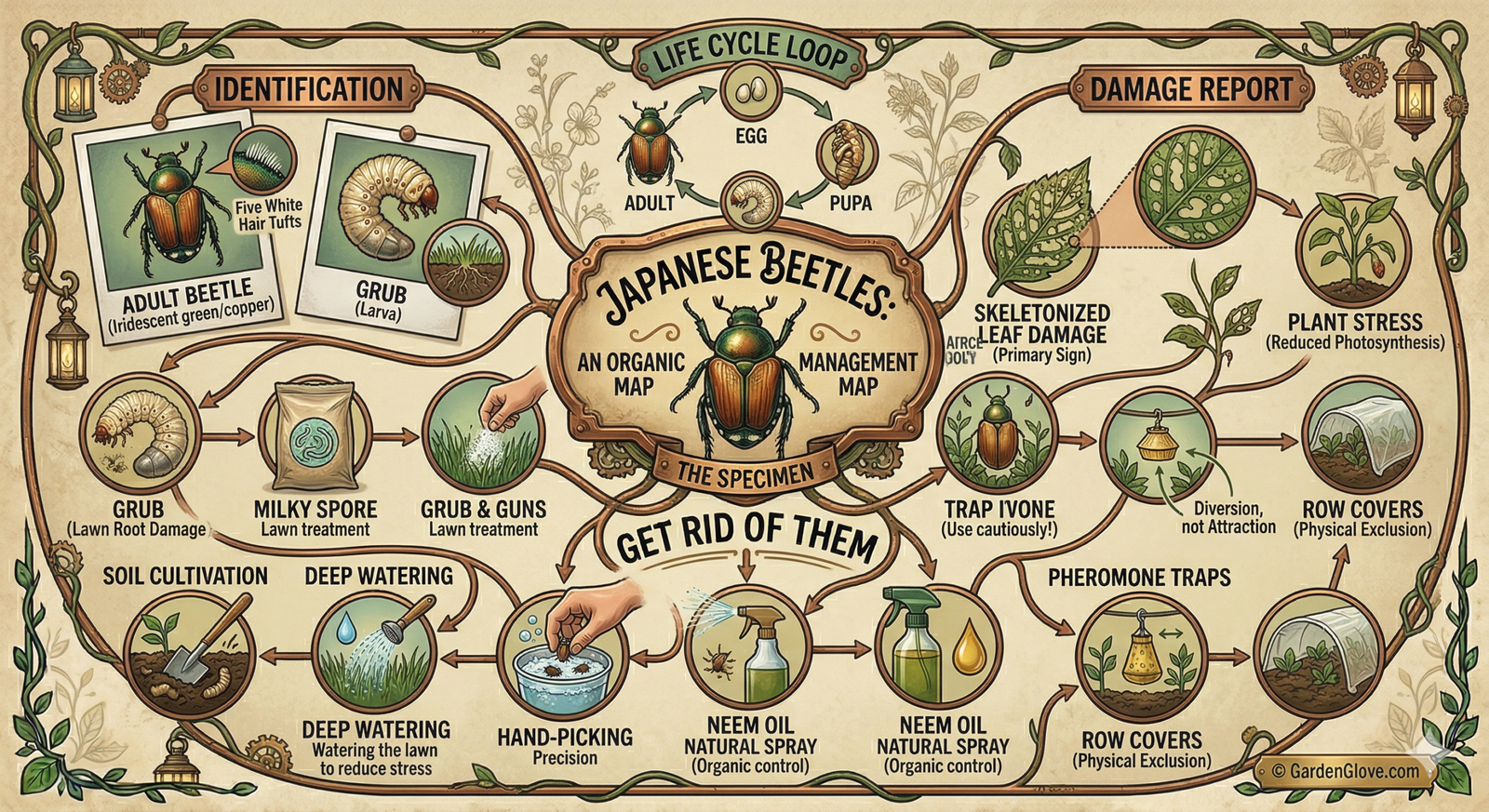 Japanese Beetles; an organic management map
