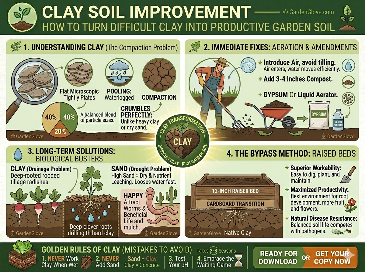 GardenGlove's clay soil improvement diagram